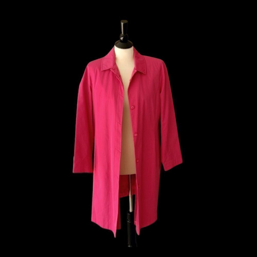 Jones New York Petite Hot Pink All Weather Trench Coat Size M
